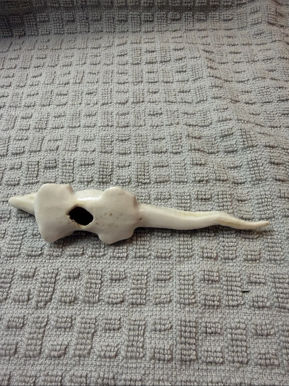 Vintage white Ceramic Alligator or crocodile figurine
